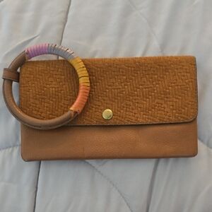 Fossil Brown Clutch with Colorful Handle